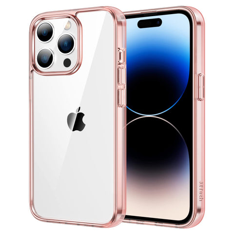 JETech Case for iPhone 14 Pro 6.1-Inch, Non-Yellowing Shockproof Phone Bumper Cover, Anti-Scratch Clear Back (Rose Gold)