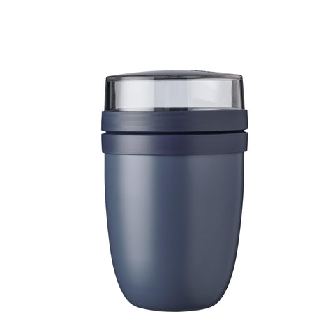 Mepal, Insulated Lunchpot with 2 Lids, a Detachable Small Storage Container for Nuts or Fruit, Portable, BPA Free, Nordic Denim, 4.2 inch Diameter, 1 Count
