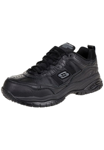 Skechers Men's Soft Stride Grinnel M Industrial Shoe, Black Leather/Black Mesh, 11 UK