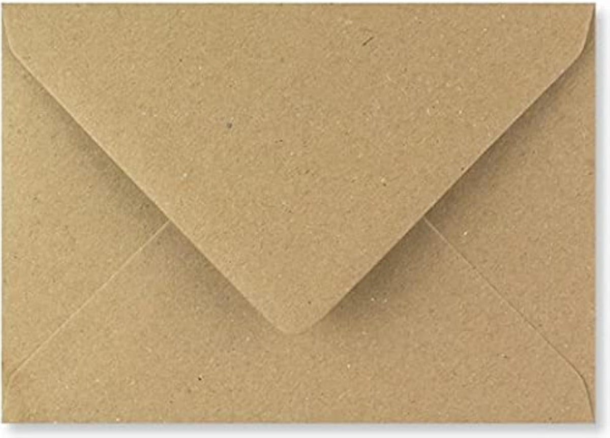 C5 Brown Kraft C5 Coloured Envelopes for A5 Greeting Cards Wedding Invitation Crafts 162x229mm- Pack of 10 envelopes (Brown Kraft [V-Flap])