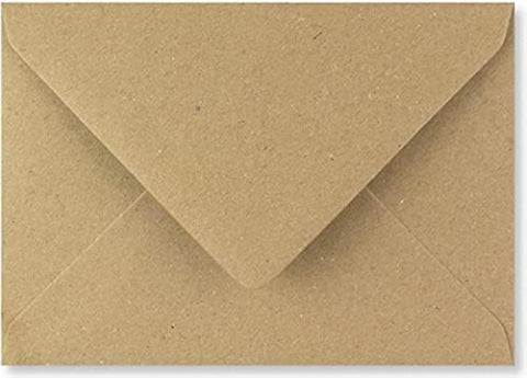 C5 Brown Kraft C5 Coloured Envelopes for A5 Greeting Cards Wedding Invitation Crafts 162x229mm- Pack of 10 envelopes (Brown Kraft [V-Flap])