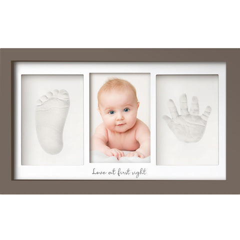 Baby Hand and Footprint Kit - Baby Photo Frame for Newborn - Baby Footprint Kit & Handprint Kit - Newborn Baby Gifts & Keepsakes - Infant Baby Gift - Baby Shower Gifts for Boys, Girls (Taupe)