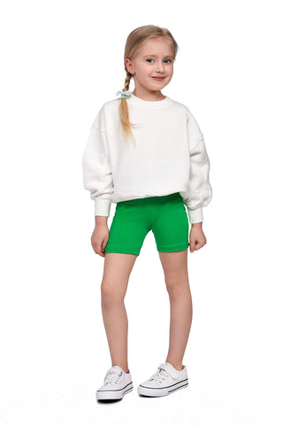 SOFTSAIL Girls Leggings Cycling Shorts Short Cotton Sport Dancing Gymnastic Breathable Comfy Stretchable Green 2-3 Years