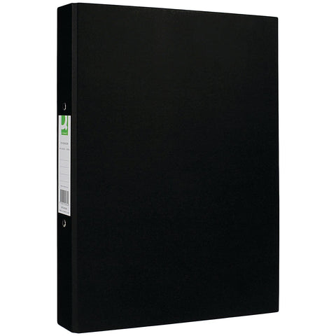 Q-Connect 2 Ring 25 mm Paper Over Board Black A4 Binder (Pack of 10)