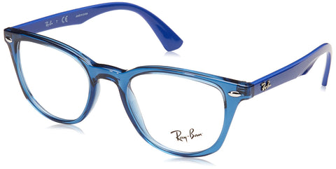 Ray-Ban Junior Kids' RY1601 Square Prescription Eyeglass Frames, Transparent Blue/Demo Lens, 48 mm