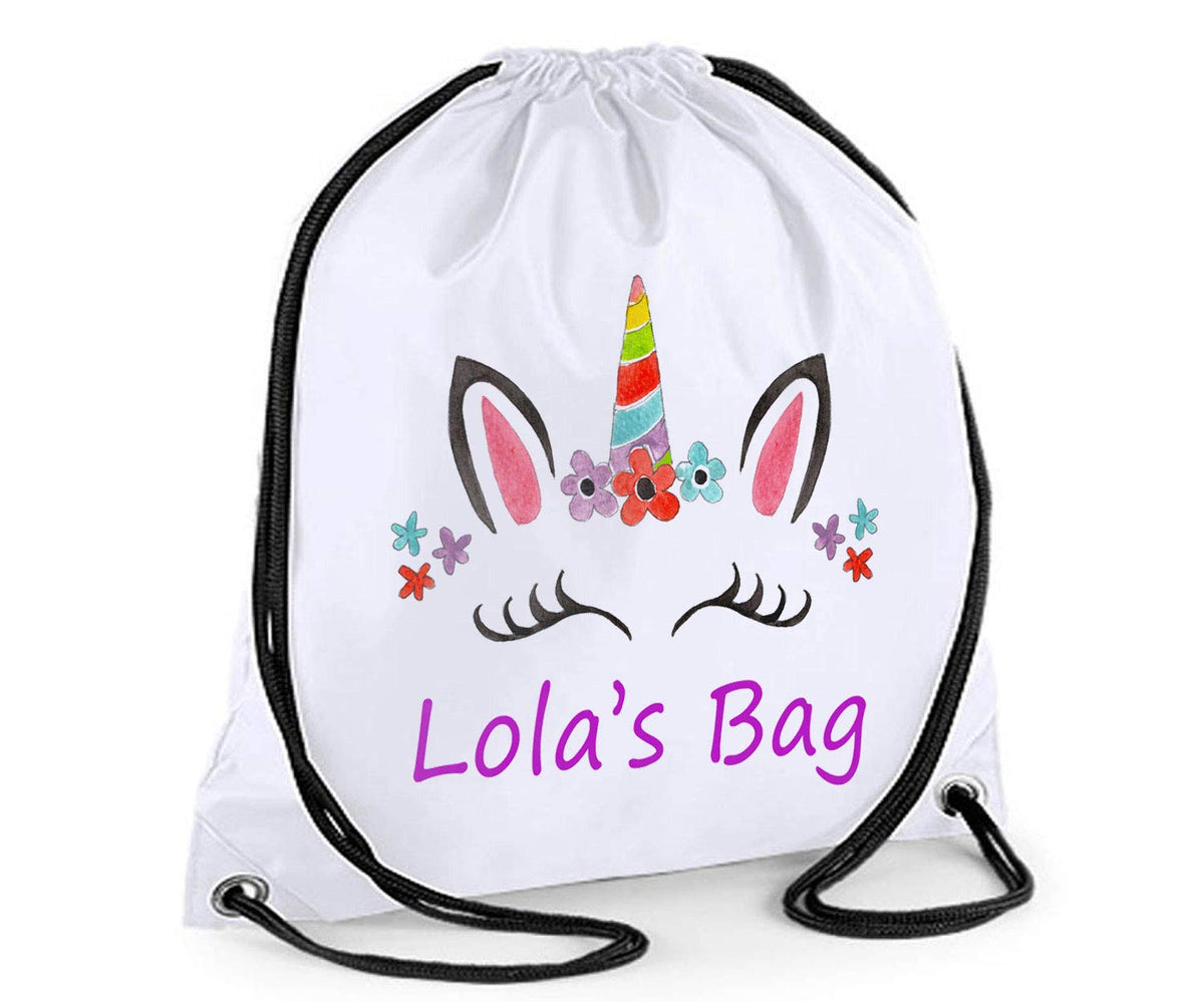 tigerlilyprints Personalised Swim Bag,Girls Swim Bag, Drawstring Bag, Waterproof School Bags,
