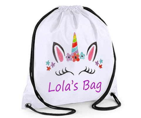 tigerlilyprints Personalised Swim Bag,Girls Swim Bag, Drawstring Bag, Waterproof School Bags,