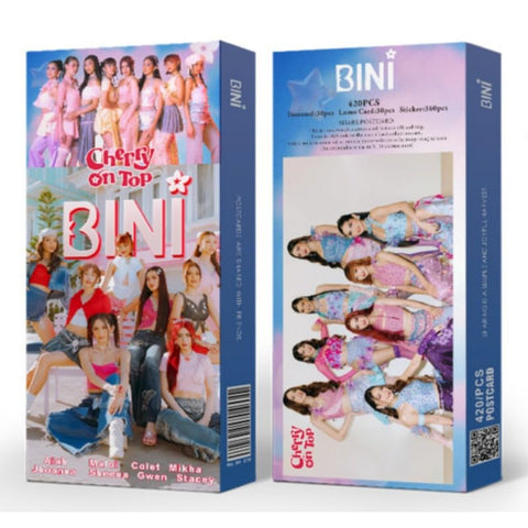 BINI Star Blessing Card Sticker LOMO Small Card Birthday Greeting Card 420pcs Audio Sharing Postcards (64210-BINI)