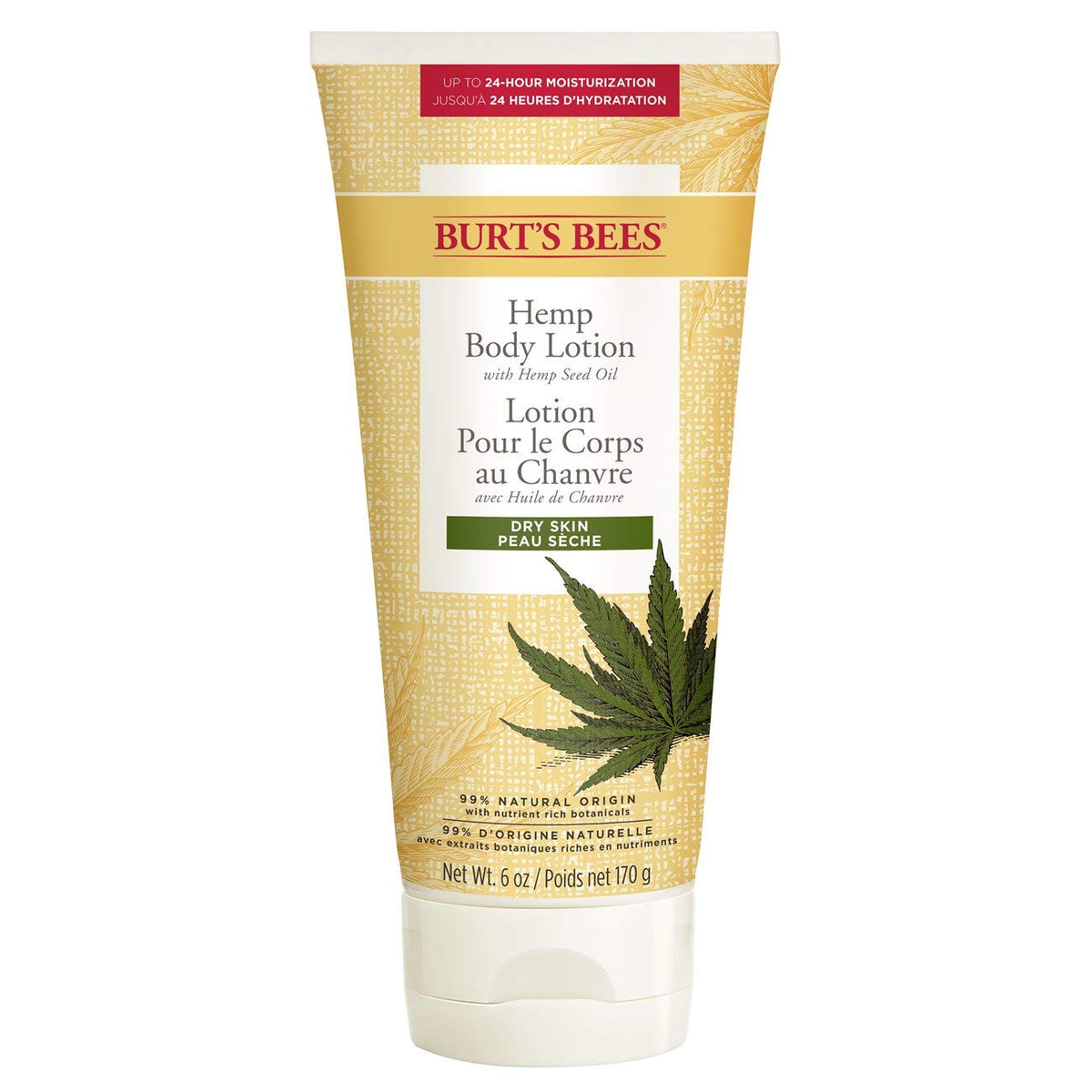 Burts Bees Hemp Body Lotion with Hemp Seed Oil for Dry Skin Tube, 170 ml