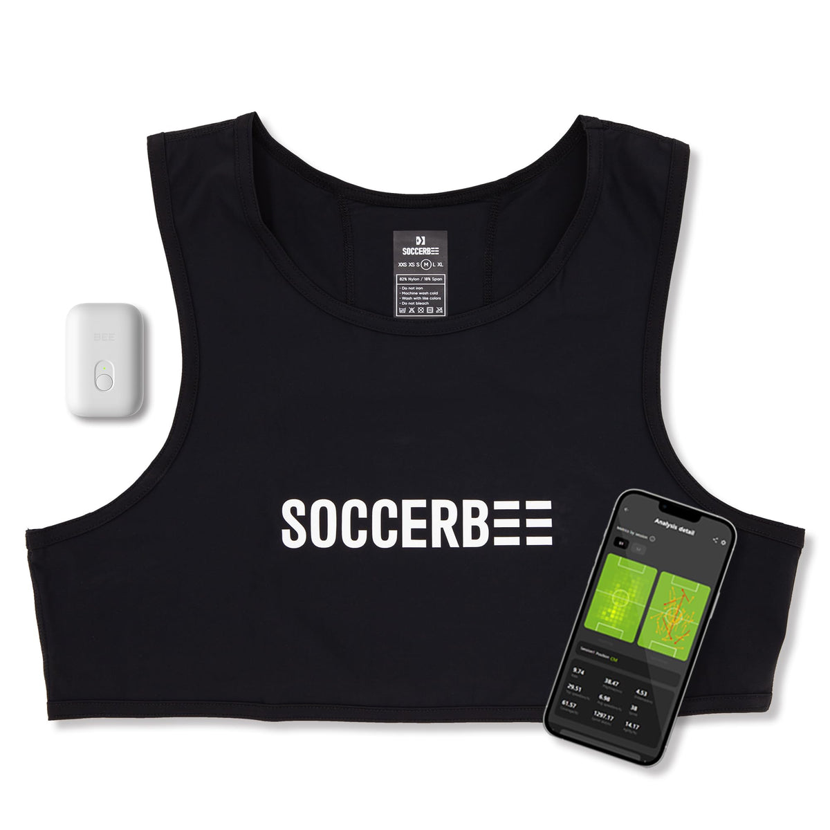 SOCCERBEE-Lite2 - GPS Tracker and Vest for Tracking Activities of Outdoor Sports Athletes such as Soccer, Football, Rugby, Hockey, and Lacrosse (Extra Small)