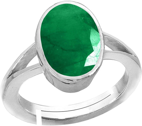 Mtrolls 11.25 Ratti 10.00 Carat Certified Natural Emerald Panna Panchdhatu Adjustable Rashi Ratan Gold Plating Ring for Astrological Purpose Men & Women