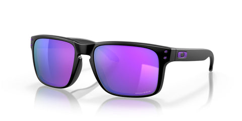 Oakley Men's OO9102 Holbrook Square Sunglasses, Julian Wilson Matte Black/Violet Iridium, 57 mm