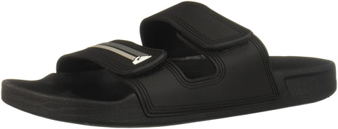 Quiksilver Men's Rivi Double Adjust 3 Point Sandal, Black/Grey/Black, 9