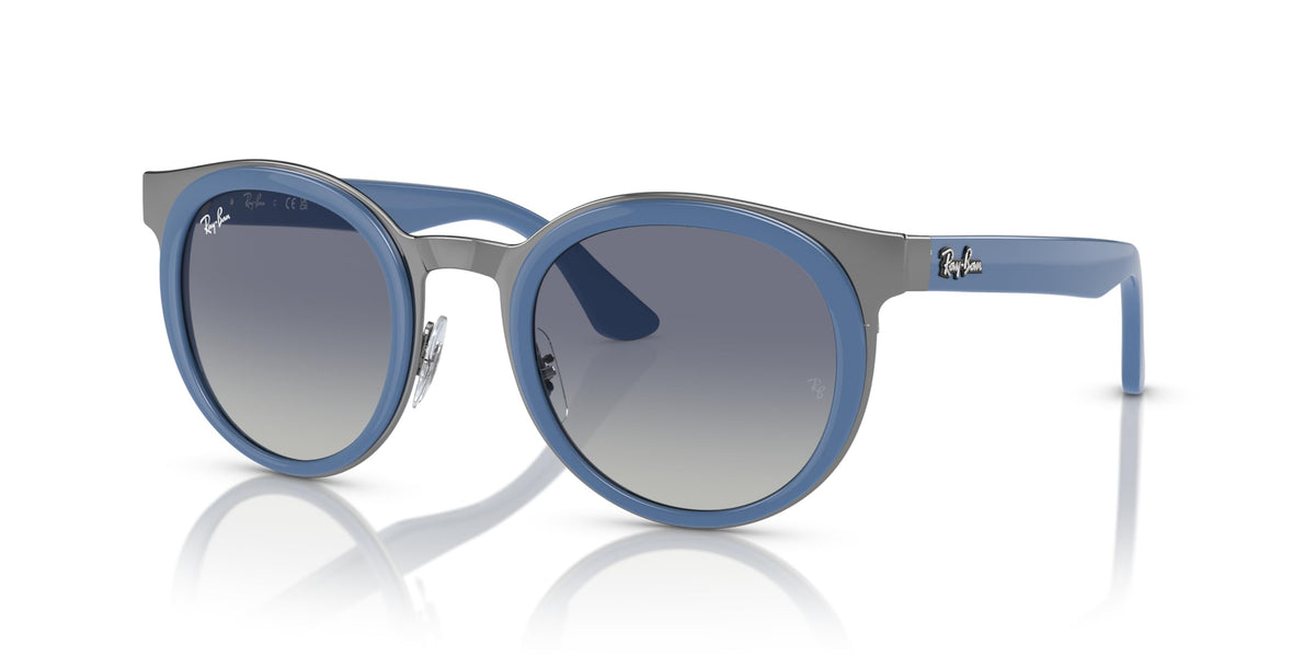 Ray-Ban RB3710 Bonnie Round Sunglasses, Light Blue on Gunmetal/Grey Gradient Dark Blue, 50 mm