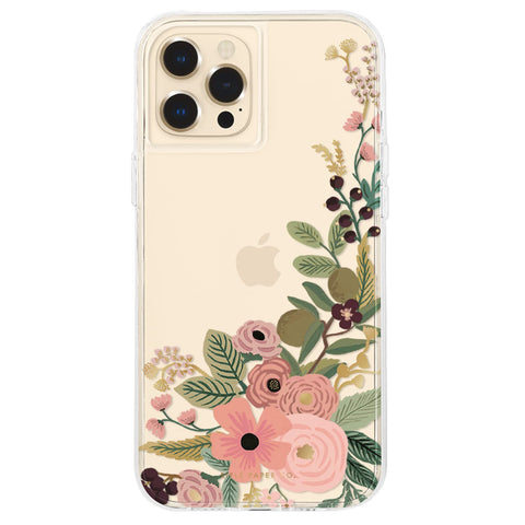 Rifle Paper Co - Case for iPhone 12 Pro Max (5G) - 10ft Drop Protection - Gold Foil Elements - 6.7 Inch - Garden Party Rose