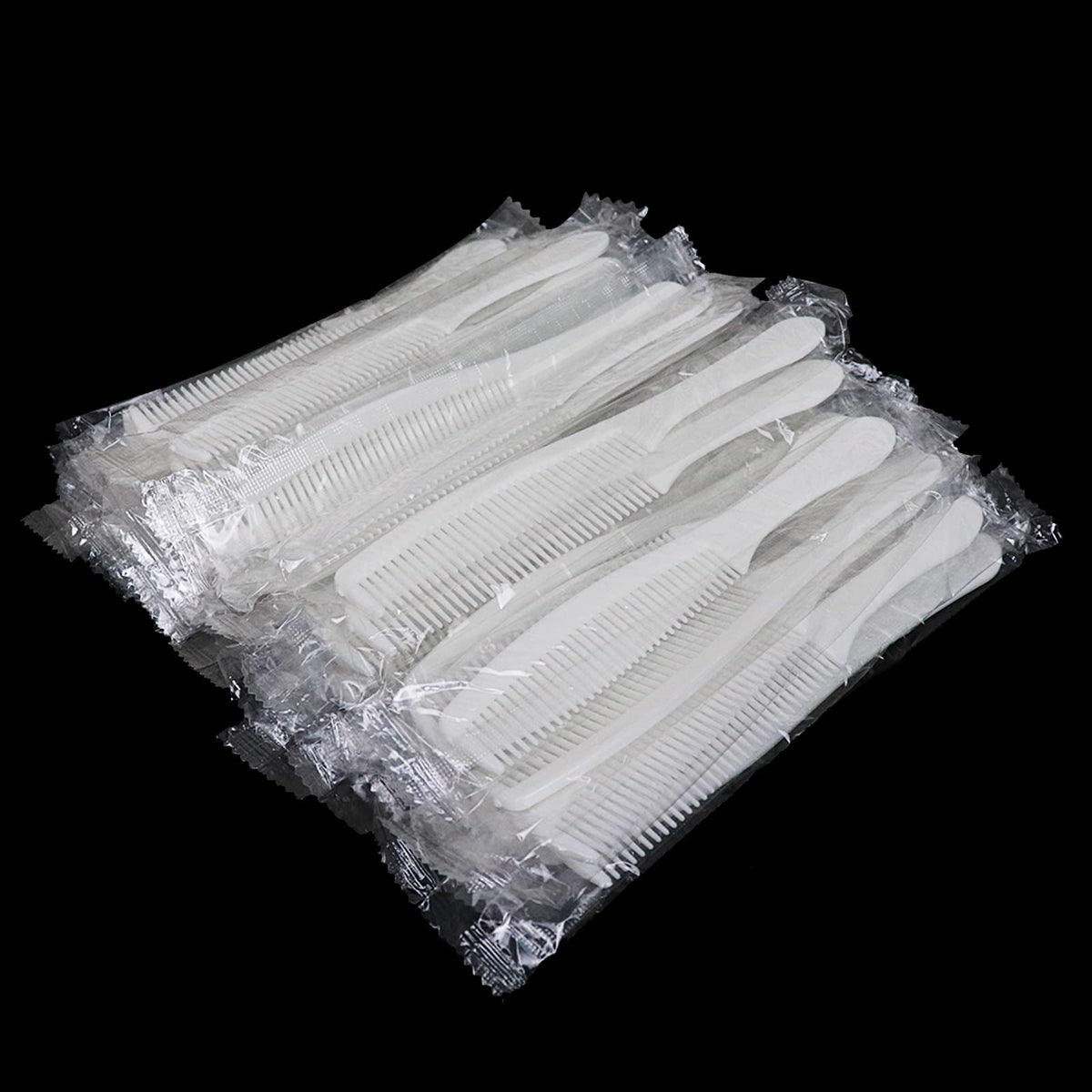 Disposable Combs Bulk, Individually Wrapped Combs for Hotel, Airbnb, Homeless (Pack of 50, White Combs)