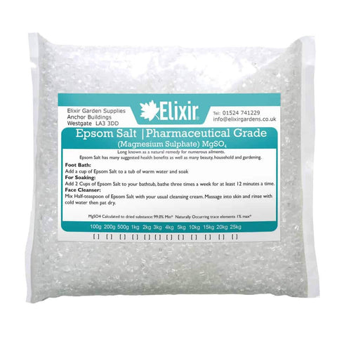 Elixir Gardens Epsom Salt Pharmaceutical Grade Magnesium Sulphate Various Sizes 5kg-30kg | 1 x 5kg Bag