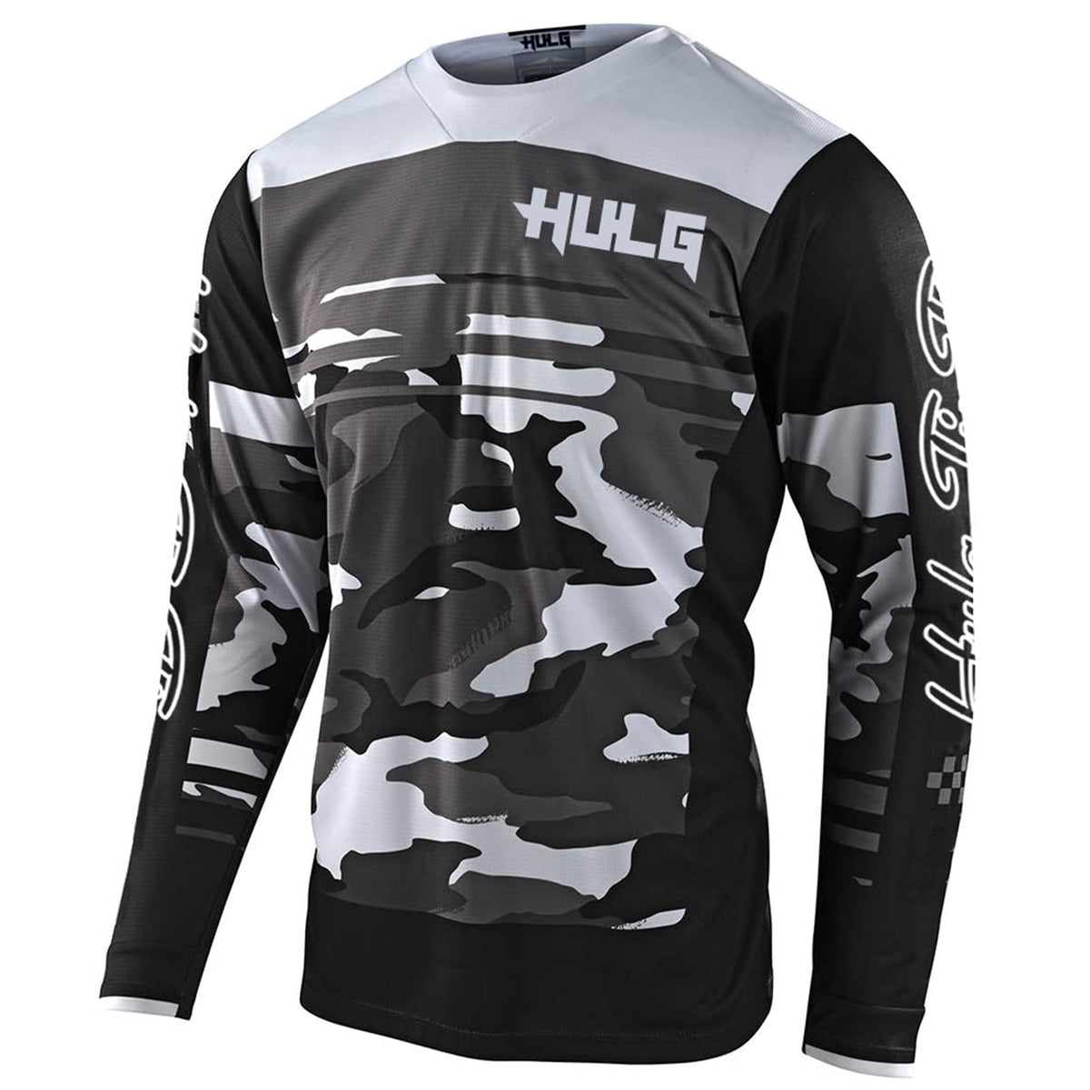 Men's Cycling Jersey MTB Tops,Motocross Shirt Long Sleeve MX MTB Mountain Bike Lightweight Materials, Breathable Material (Black,XXL)