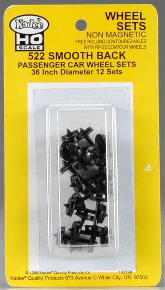 Kadee 522 36 Smoothback Pass Car Wheelset HO KADU0522