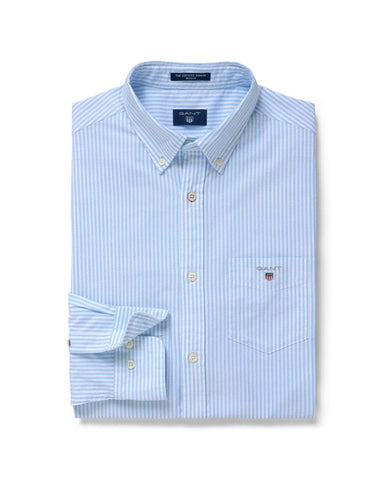 GANT Men's REG Oxford Banker BD Dress Shirt, Capri Blue, Regular
