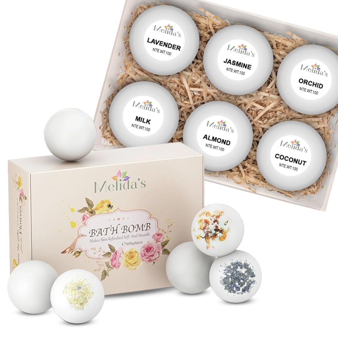 Bath Bombs Organic & Natural, Pack of 6 Vegan, Bath Bombs for Women, dye Free, Vegan Bath Bombs with Natural Organic Ingredients, Non Toxic Bath Bombs, Gifts, spa, Birthday, Women, mom.