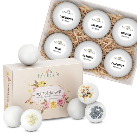 Bath Bombs Organic & Natural, Pack of 6 Vegan, Bath Bombs for Women, dye Free, Vegan Bath Bombs with Natural Organic Ingredients, Non Toxic Bath Bombs, Gifts, spa, Birthday, Women, mom.