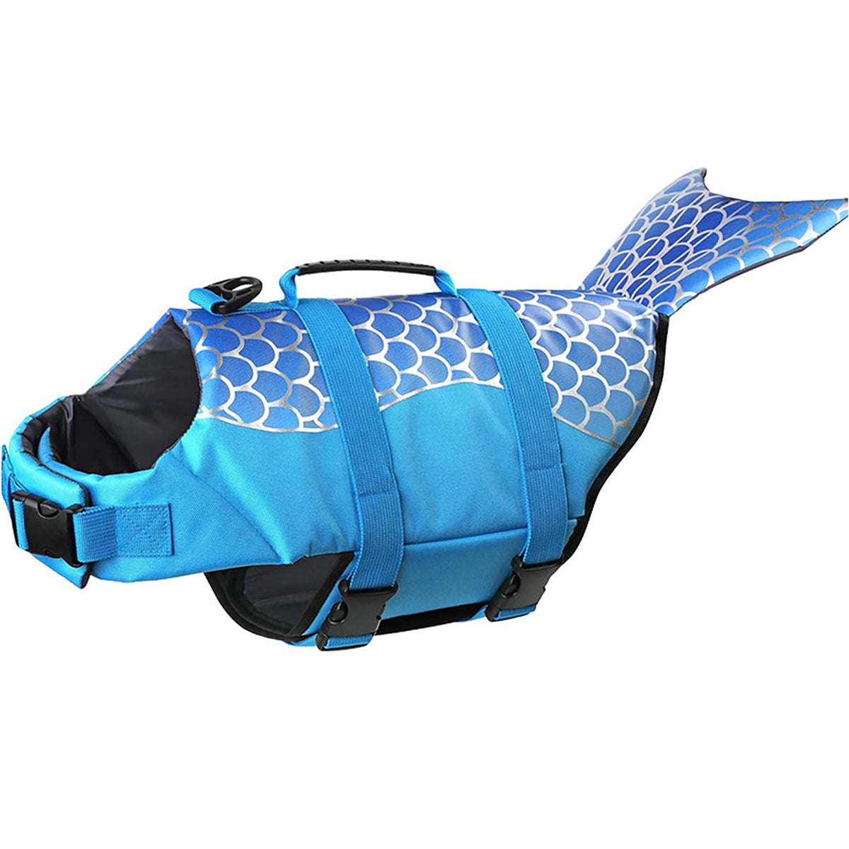 Izefia Dog Life Jacket Swimming Safety Coat Floatation Life Vest Life Saver with Handle Dog Life Jacket for Small Dog Puppy Large Dog Blue Mermaid XS