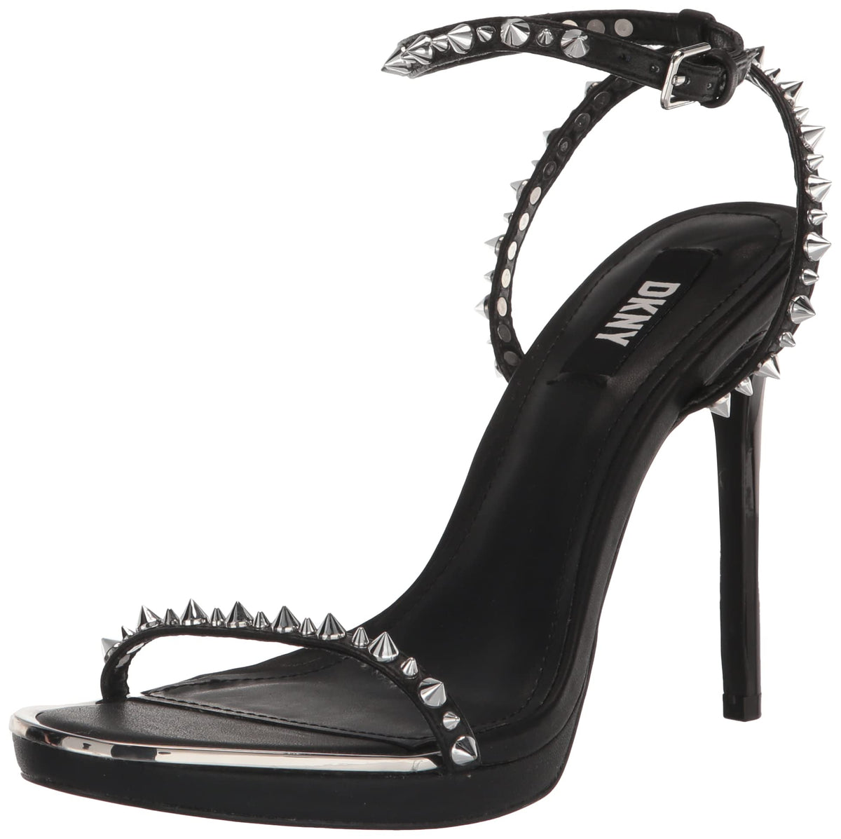 DKNY Women's Essential Open Toe Fashion Pump Heel Sandal Heeled, Black, 6