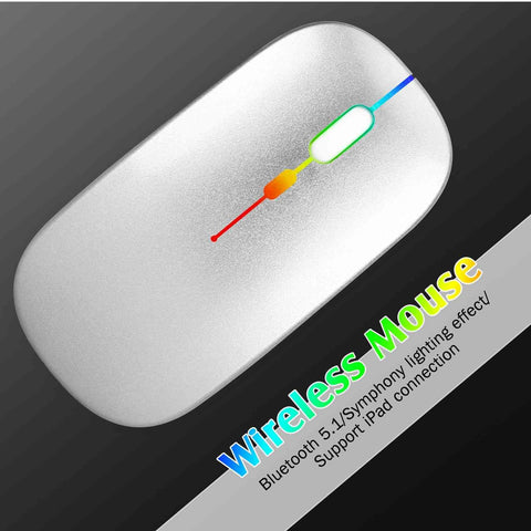 UrbanX 2.4GHz & Bluetooth Mouse, Rechargeable Wireless LED Mouse for alcatel Pixi 3 (8) 3G Also Compatible with TV/Laptop/PC/Mac/iPad pro/Computer/Tablet/Android - Pure White