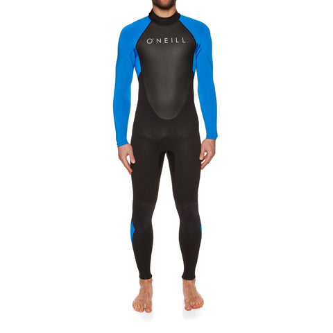 O'Neill Wetsuits Men's Reactor-2 3/2mm Back Zip Full Wetsuit, Black/Ocean, S UK