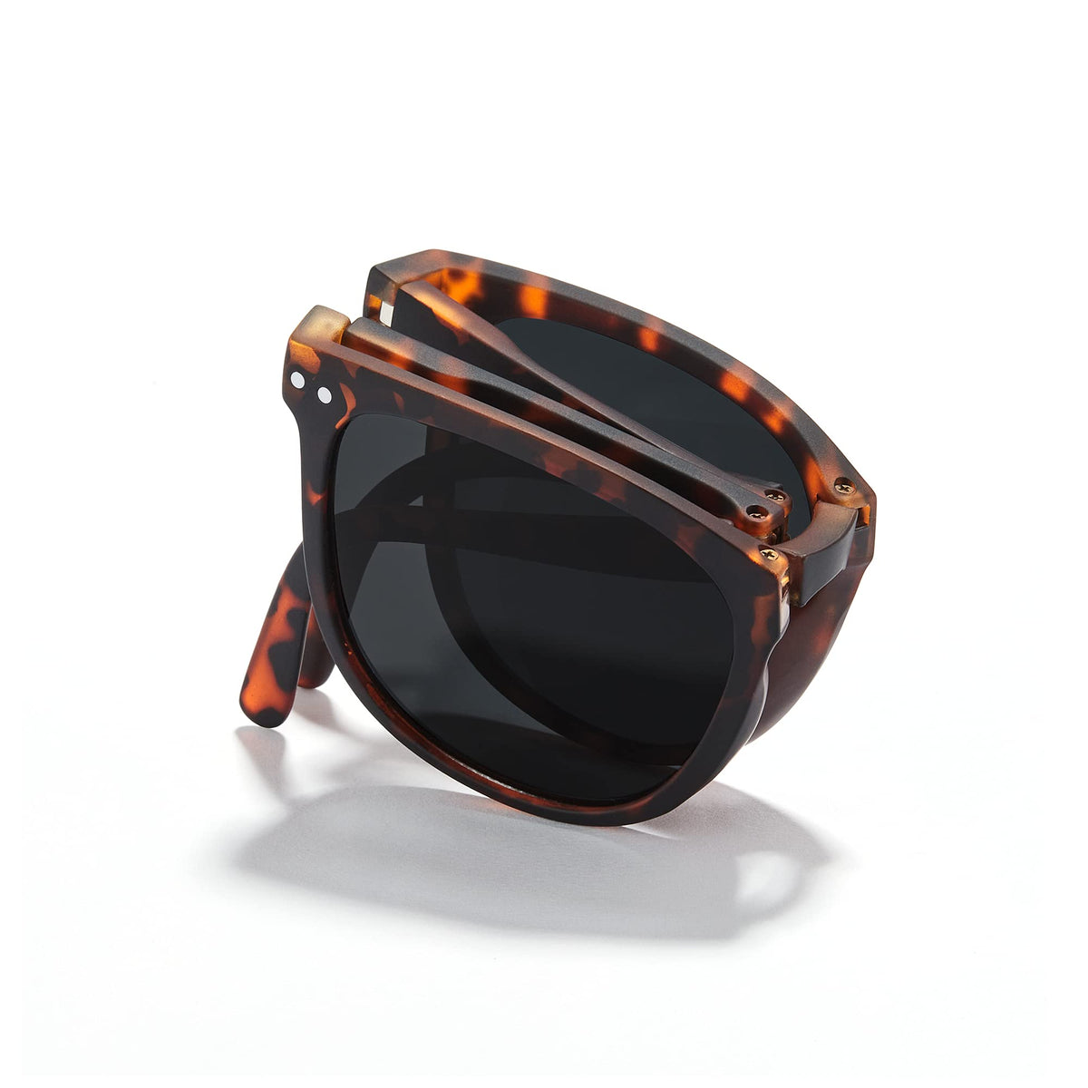 Cyxus Round Foldable Sunglasses for Women Men Polarized UV Protection Folding Sun Glasses Ultra Light TR90 Frame Eyeglasses B10