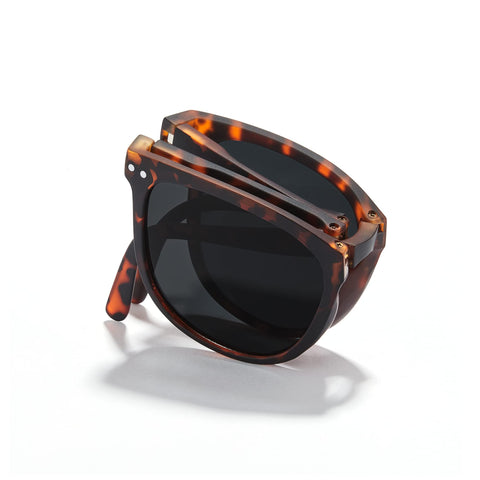 Cyxus Round Foldable Sunglasses for Women Men Polarized UV Protection Folding Sun Glasses Ultra Light TR90 Frame Eyeglasses B10