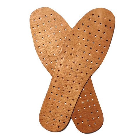 Men's Hard Leather Insole 2.5mm Thick Absorb Sweat Breathable Insole for Oxford Shoes Brogue Leisure Derby Shoes (US9/10.6inch/27cm)