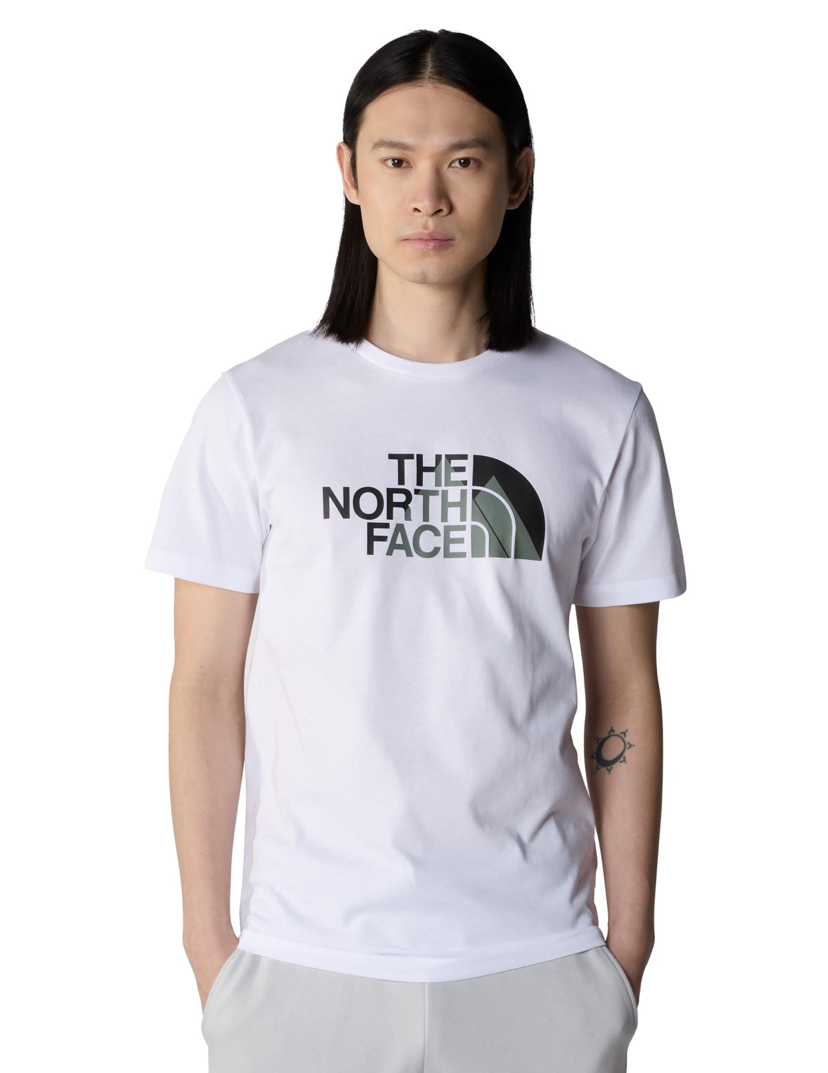 THE NORTH FACE - Men's Biner Graphic 1 T-Shirt - Standard Fit Tee - Crew Neck - TNF White, XL