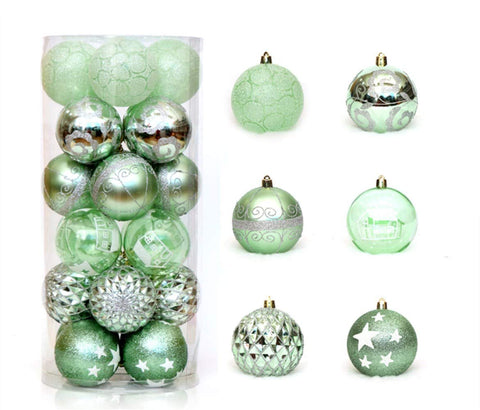 KiKom Christmas Ball Ornaments 24ct 2.36" Shatterproof Painted Hanging Balls Christmas Tree Decoration Set For Holiday Wedding Christmas Decor 6cm (Green)
