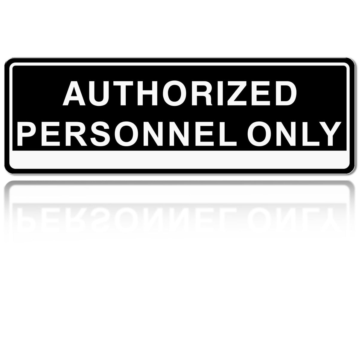 Door Sign,RAMIEYOO Acrylic Authorized Personnel Only Signs for Door,Black and White - 9"x 3" (Authorized Personnel Only)