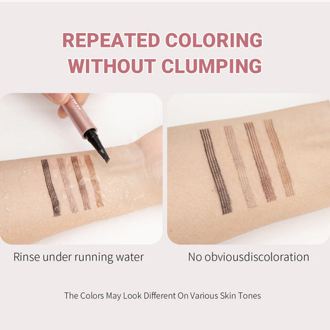 3D Waterproof Micro Blade Eyebrow Pencil 4 Fork Tip Tattoo Pen, 2024 New Waterproof Magic Eyebrow pencil, Natural Makeup FineTrace Eyebrow Pencil Dark Brown Black Eyebrow Pencil Women's (Shallowbrown)