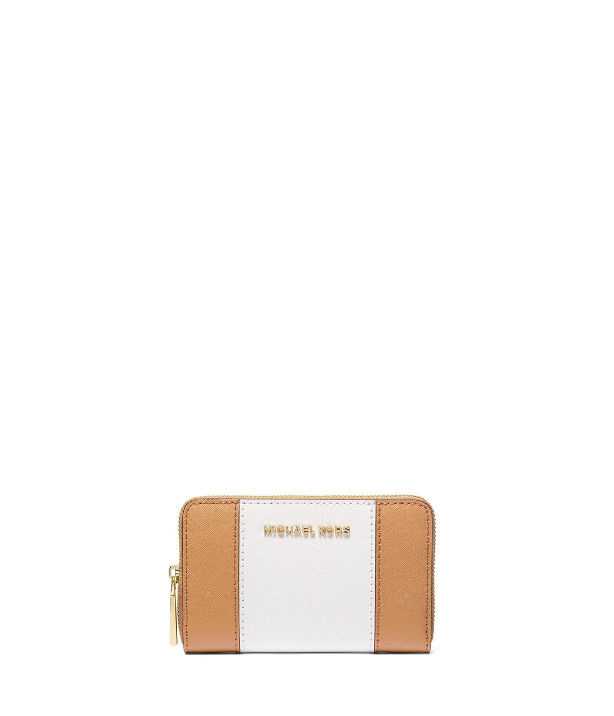 Michael Kors Women's Jet Set Small Zip Around Card Case, Pale Peanut Multi