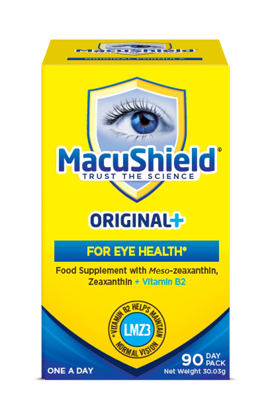 MacuShield Original Plus Capsules - 90 Day Pack, Eye Health Food Supplement containing Lutein, Zeaxanthin and Meso-Zeaxanthin, as Well as Vitamin B2 which Supports Normal Vision
