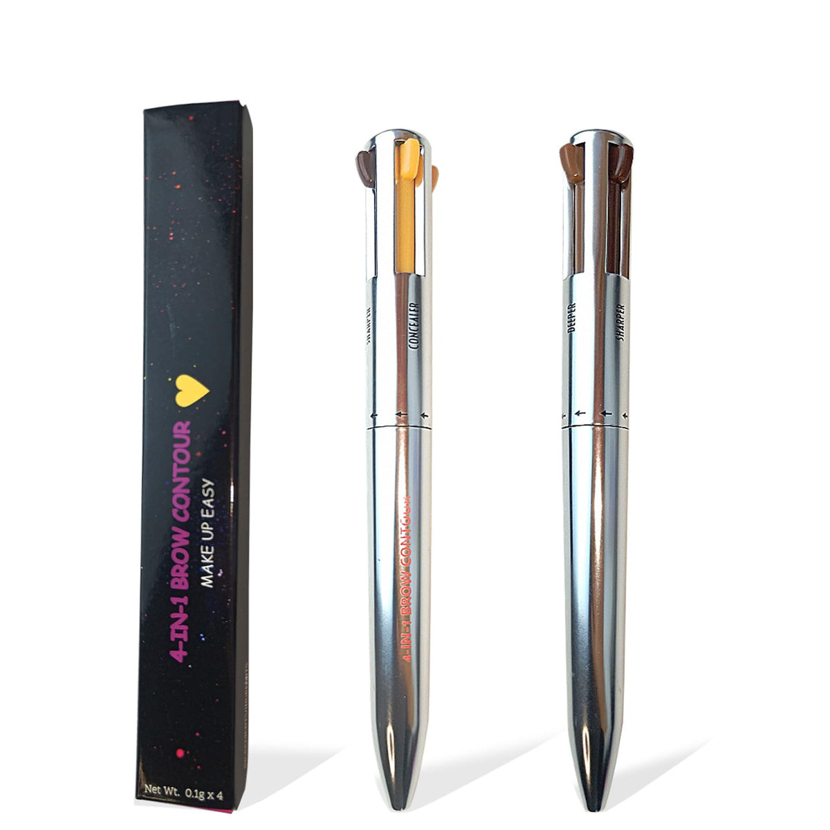FantasyDay Magic 4 in 1 Makeup Pen - Pop Up Eyeliner, Lip Liner, Brow Pencil, Highlighter, Spot Pen - Travel Makeup Design - Touch Up Makeup Anytime - Versatile Shades