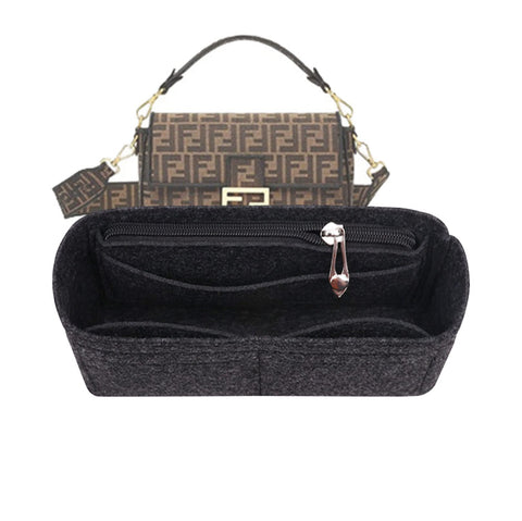 Lckaey purse organizer for baguette mini insert baguette bag insert organizer 2090Black-s
