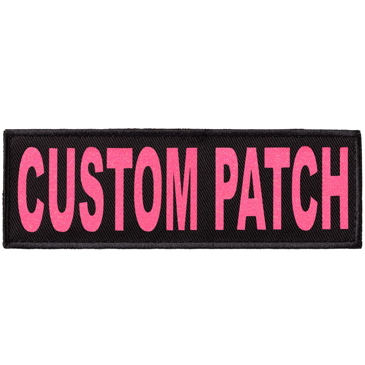 Dogline Custom Patch with Glitter Letters for Dog Vest Harness or Collar Customizable Bling Text Personalized Patches with Hook Backing Name Agility Service Dog ESA 1 Patch E Pink Text