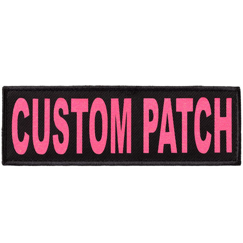 Dogline Custom Patch with Glitter Letters for Dog Vest Harness or Collar Customizable Bling Text Personalized Patches with Hook Backing Name Agility Service Dog ESA 1 Patch E Pink Text