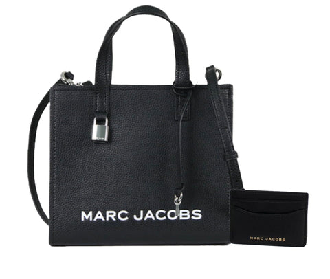 Marc Jacobs Mini Grind LogoTote Bundle Card Case Wallet., Black