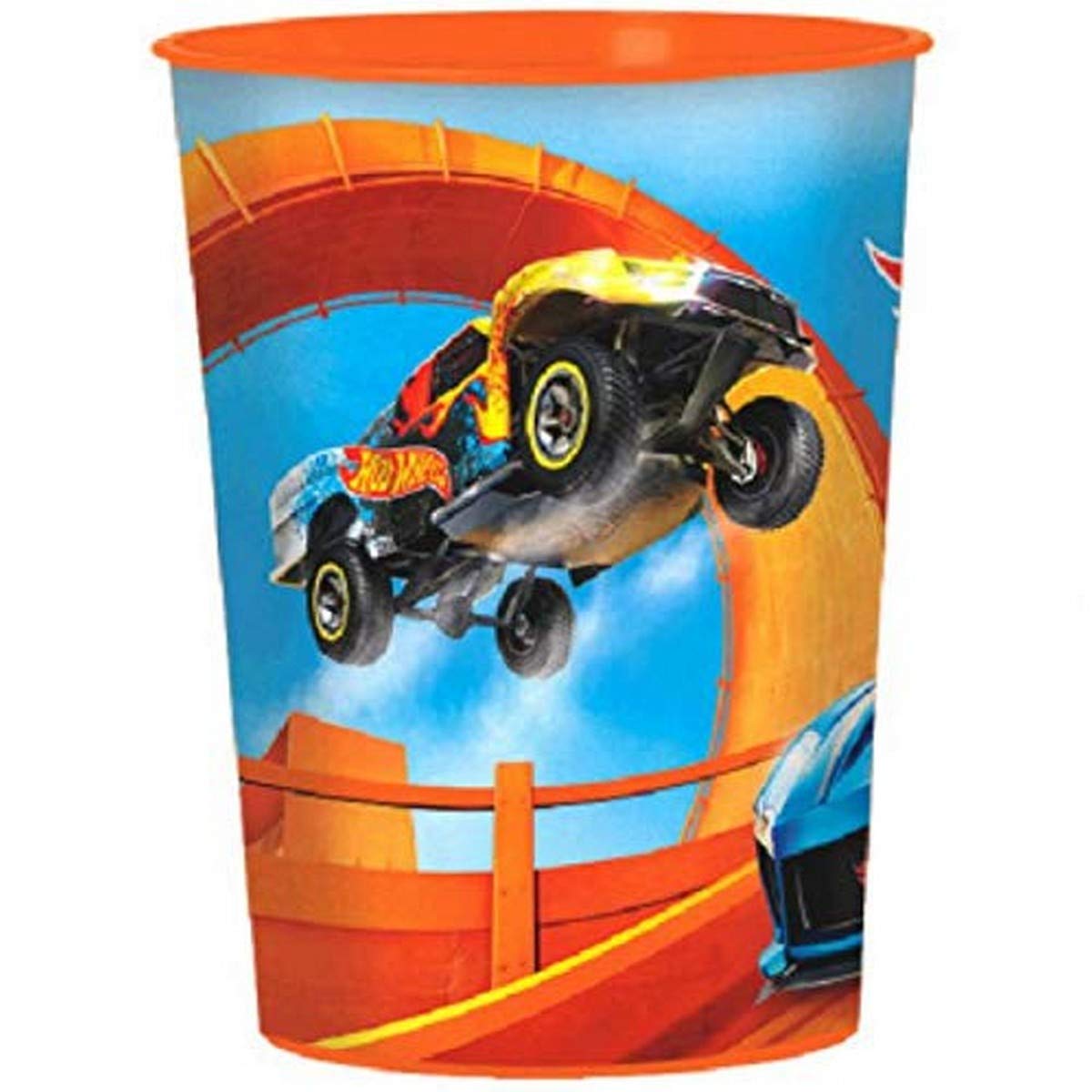 Hot Wheels Plastic Favor Cup - 16 oz. (Pack of 1) - Reusable Party Drinkware, Perfect for Parties, Events, and Collectible Displays