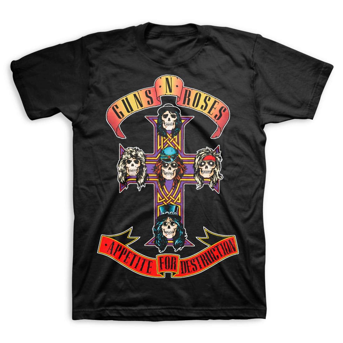 Guns N' Roses Appetite for Destruction Cross Black T-Shirt Black Small