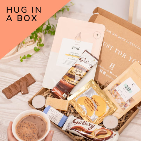 Hug In A Box, Pamper gift box, Relaxation Gifts For Women, Self Care Pamper Hamper Kits, Birthday Gifts For Women, Spa gift set, Pamper Spa Gift Set For Women, Friend gifts, pamper gifts for women