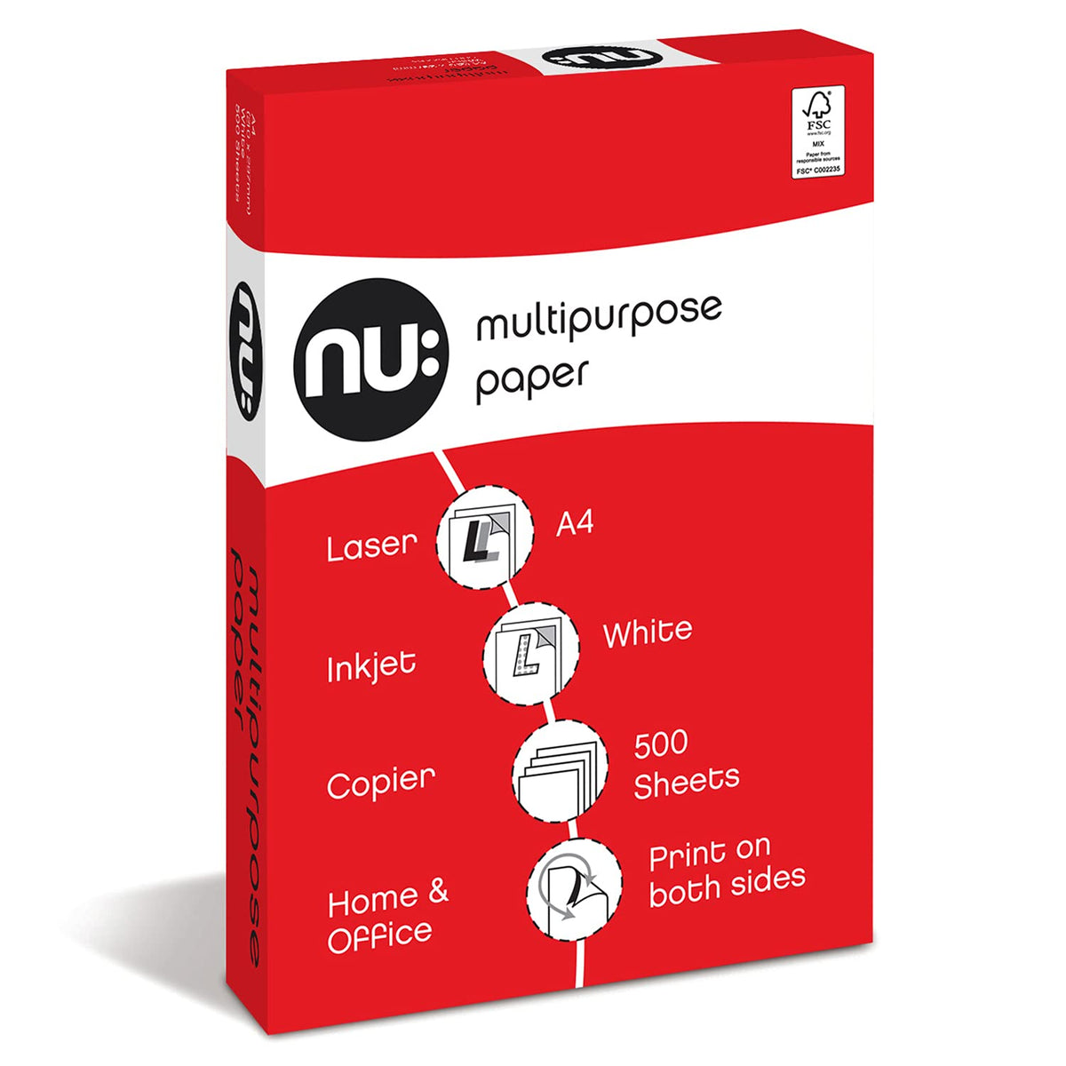 Nu A4 Copier Paper Ream - White (Ream of 500)