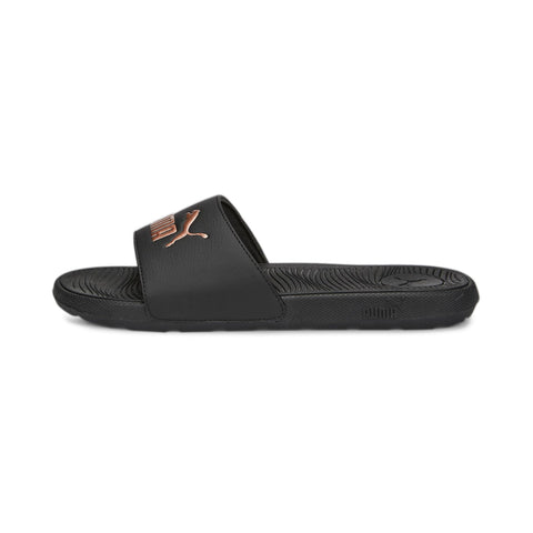 PUMA Womens Cool Cat 2.0 Slide Sandal, PUMA Womens Black-Rose Gold, 7