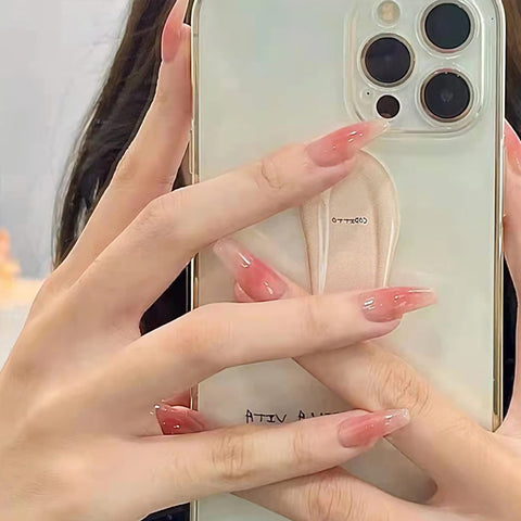24 Pcs Press on Nails Long Coffin Fake Nails Full Cover False Nails Red Press on Nails With Design Glossy Acrylic Nails Cute Artificial Nails Long Ballerina Stick on Nails for Women and Girls Manicure
